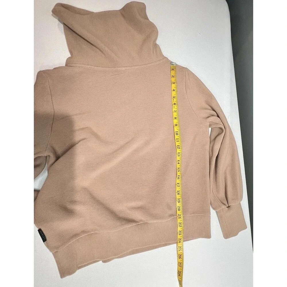 Varley Vine Ottoman Half Zip Pullover Size M Ribbed Tan Athleisure Oversized